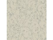 Šedo-béžová vliesová tapeta, stříbrné větvičky DD3815, Dazzling Dimensions 2, York