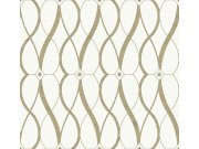 Krémově-zlatá geometrická vliesová tapeta na zeď, MD7171, Modern Metals, York