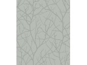 Modro-stříbrná vliesová tapeta na zeď, větvičky stromu, MD7123, Modern Metals, York