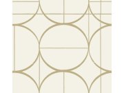 Krémovo-zlatá geometrická vliesová tapeta na zeď, MD7202, Modern Metals, York