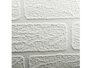 Bílá přetíratelná vinylová tapeta cihly 93744,Vavex 2024