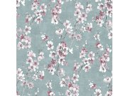 Modrá vliesová tapeta na zeď, Květy, M52701, Adéle, Ugépa