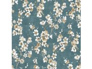 Modrá vliesová tapeta na zeď, Květy, M52794D, Adéle, Ugépa