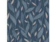 Modrá vliesová tapeta na zeď, Listy, M56701, Adéle, Ugépa