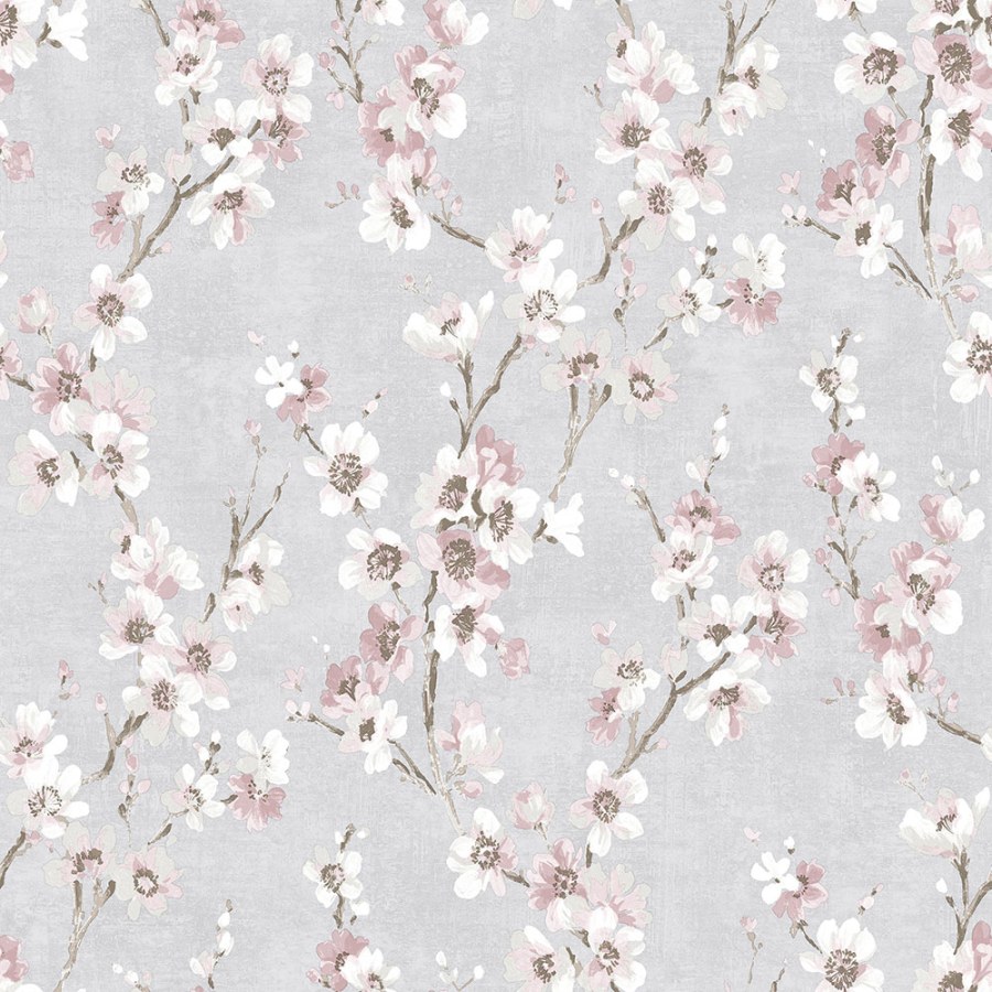 Šedá vliesová tapeta na zeď, Květy, M52799D, Adéle, Ugépa