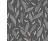 Tapety Yara Ugépa - Černá vliesová tapeta na zeď, Listy, M56719, Adéle, Ugépa Černá vliesová tapeta na zeď, Listy, M56719, Adéle, Ugépa