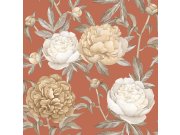 Červená vliesová tapeta na zeď, Květy, M57395D, Adéle, Ugépa
