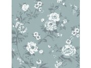 Modrá vliesová tapeta na zeď, Květy, M57704, Adéle, Ugépa Tapety Yara - Ugépa