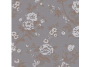 Šedá vliesová tapeta na zeď, Květy, M57709, Adéle, Ugépa