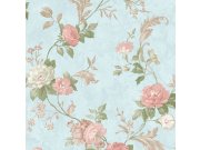 Modrá vliesová tapeta na zeď, Květy, M58003, Adéle, Ugépa