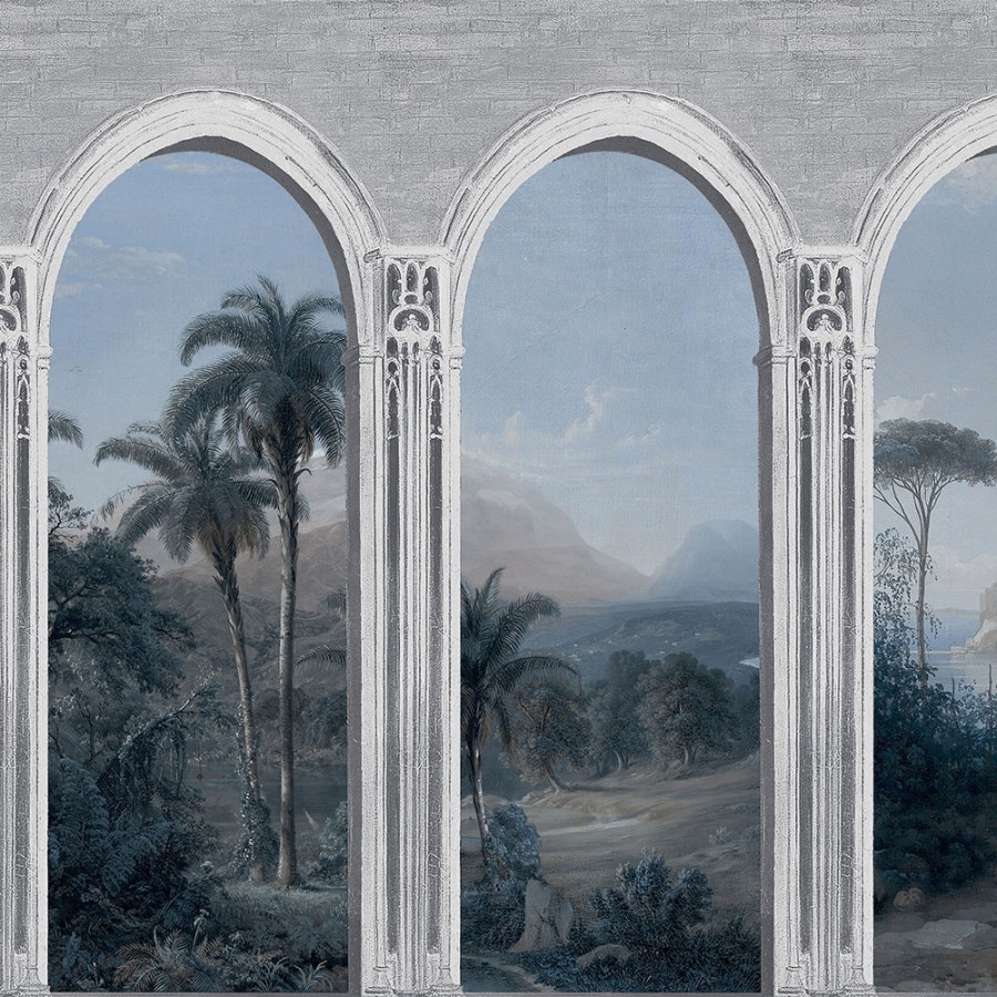 Šedá vliesová tapeta na zeď, Podloubí, M59299D, Adéle, Ugépa - Vliesové tapety