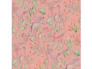 Růžová vliesová dětská tapeta s lesními zvířátky 220702, Doodleedo, BN Walls