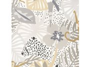 Vliesová dětská tapeta s listy, papoušky, opicemi 220720, Doodleedo, BN Walls