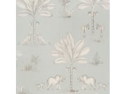 Dětská tapeta, palmy, zvířátka z Afriky 220751, Doodleedo, BN Walls