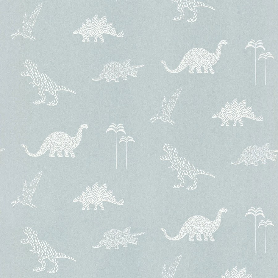 Šedo-zelená vliesová dětská tapeta s dinosaury 220782, Doodleedo, BN Walls