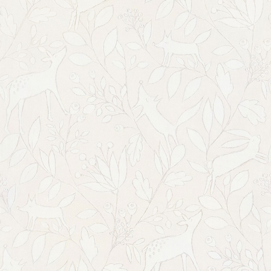 Krémová vliesová dětská tapeta s lesními zvířátky 220790, Doodleedo, BN Walls - Vliesové tapety