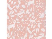 Růžová dětská tapeta s lesními zvířátky 220792, Doodleedo, BN Walls