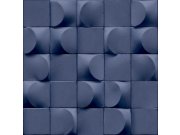 Geometrická strukturovaná modrá 3D tapeta na zeď, AF24520, Affinity, Decoprint