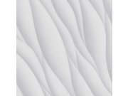 Strukturovaná vliesová tapeta bílá, světle šedá, vlnky, AF24533, Affinity, Decoprint