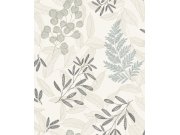 Bílá vliesová tapeta s větvičkami a listy, A63901, Ciara, Grandeco