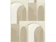 Zlato-béžová 3D geometrická vliesová tapeta na zeď, A63302, Ciara, Grandeco