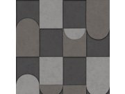 Geometrická vliesová tapeta na zeď tmavě šedá, AF24554, Affinity, Decoprint
