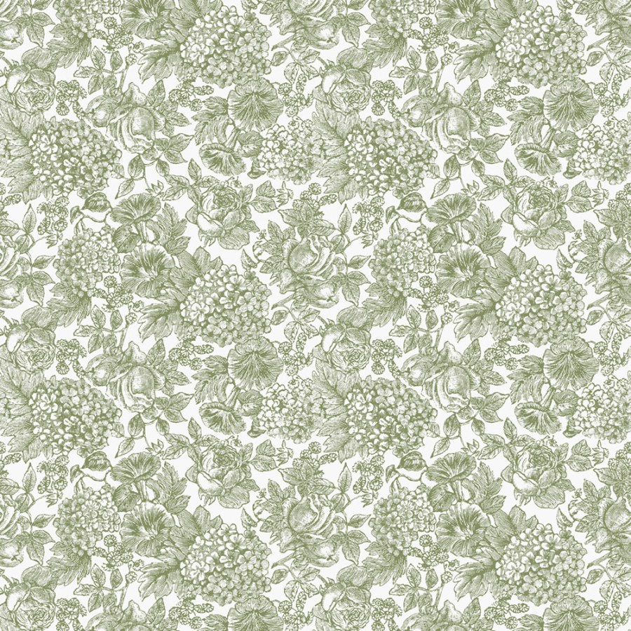 Bílo-zelená vliesová květinová tapeta na zeď, 121080, Laura Ashley 3 - Vliesové tapety