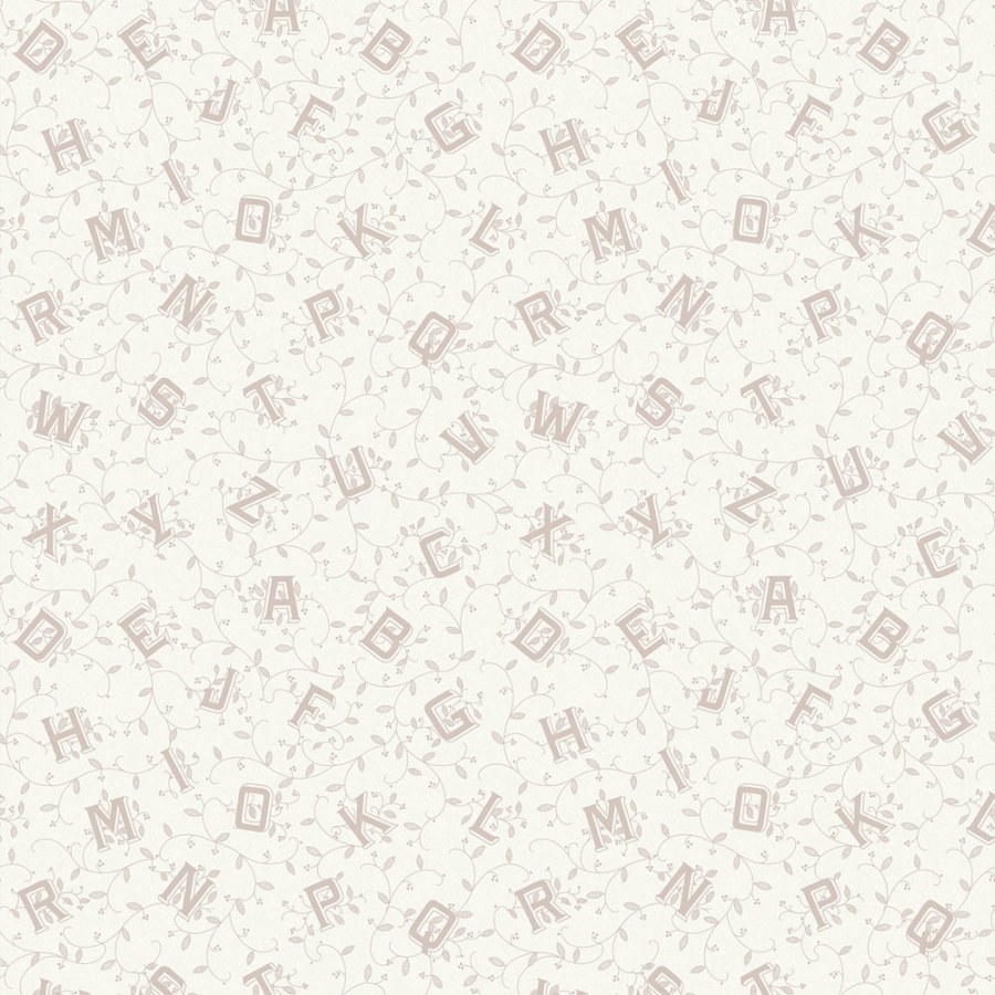 Bílo-šedá vliesová tapeta na zeď, písmena, abeceda, 119862, Laura Ashley 3 - Vliesové tapety