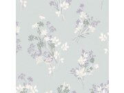 Tyrkysová vliesová květinová tapeta na zeď, 119857, Laura Ashley 3