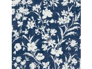 Modro-bílá vliesová květinová tapeta na zeď, 119854, Laura Ashley 3