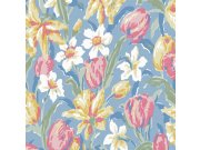 Modrá vliesová květinová tapeta na zeď, 119847, Laura Ashley 3