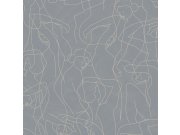 Grafická vliesová tapeta na zeď, obrysy postav, šedá, SO27046, Soleado, Decoprint
