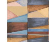 Geometrická vliesová tapeta na zeď, modrá, hnědá, SO27030, Soleado, Decoprint