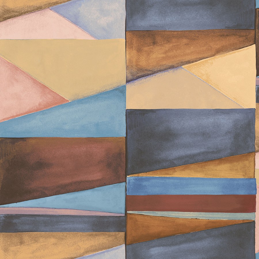 Geometrická vliesová tapeta na zeď, modrá, hnědá, SO27030, Soleado, Decoprint - Vliesové tapety