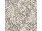 Vliesová béžová tapeta, listy, textilní struktura TA25060 Tahiti, Decoprint