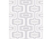 Šedo-stříbrná geometrická vliesová retro tapeta na zeď, Z77522, Savana, Zambaiti Parati