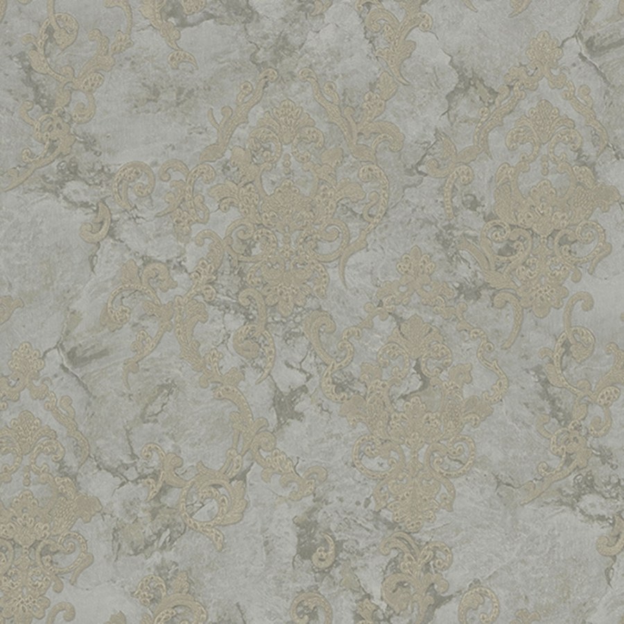 Luxusní zelená vliesová tapeta ornamenty M13008, Murella Italia, Zambaiti Parati - Tapety na zeď