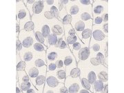 Krémovo-modrá vliesová tapeta s větvičkami a listy, Z77509, Savana, Zambaiti Parati