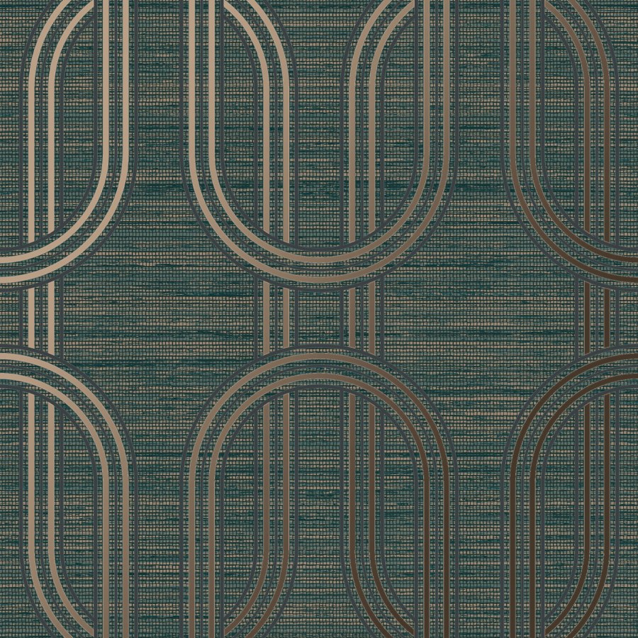 Luxusní zelená geometrická tapeta na zeď, 120859 Indulgence Graham Brown - Vliesové tapety