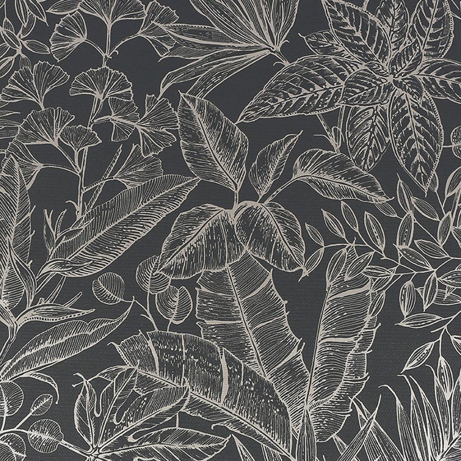 Luxusní vliesová tapeta s motivem stříbrných listů, 115718, Opulence, Graham & Brown - Tapety na zeď