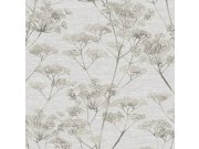 Šedo-stříbrná vliesová tapeta na zeď, trávy, květiny, 119968, Indulgence, Graham Brown Boutique