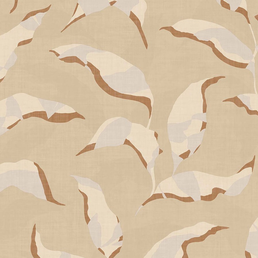 Béžová vliesová tapeta, rostliny, větvičky, listy 318050, Twist, Eijffinger