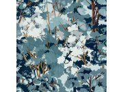 Modrá vliesová tapeta na zeď, les, stromy, 121453, New Eden, Graham&Brown Premium