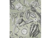 Tapety Yara Tapety dle materiálu Vliesové tapety - Zelená vliesová tapeta s květinami a ptáky, 120651, Retreat, Graham&Brown Premium Zelená vliesová tapeta s květinami a ptáky, 120651, Retreat, Graham&Brown Premium