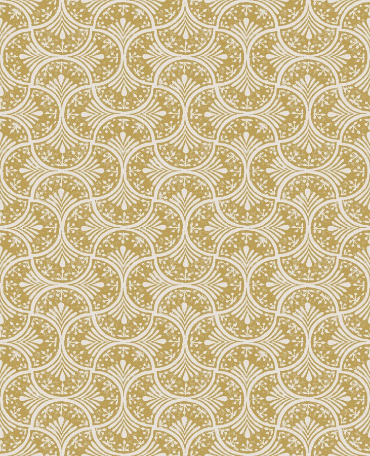 Okrovo-bílá vliesová geometrická tapeta na zeď, 120638, Retreat, Graham&Brown Premium - Vliesové tapety