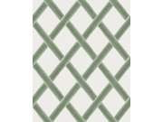 Bílo-zelená vliesová geometrická tapeta na zeď, 120634, Retreat, Graham&Brown Premium