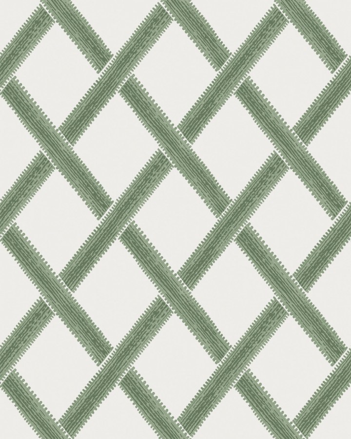 Bílo-zelená vliesová geometrická tapeta na zeď, 120634, Retreat, Graham&Brown Premium - Vliesové tapety