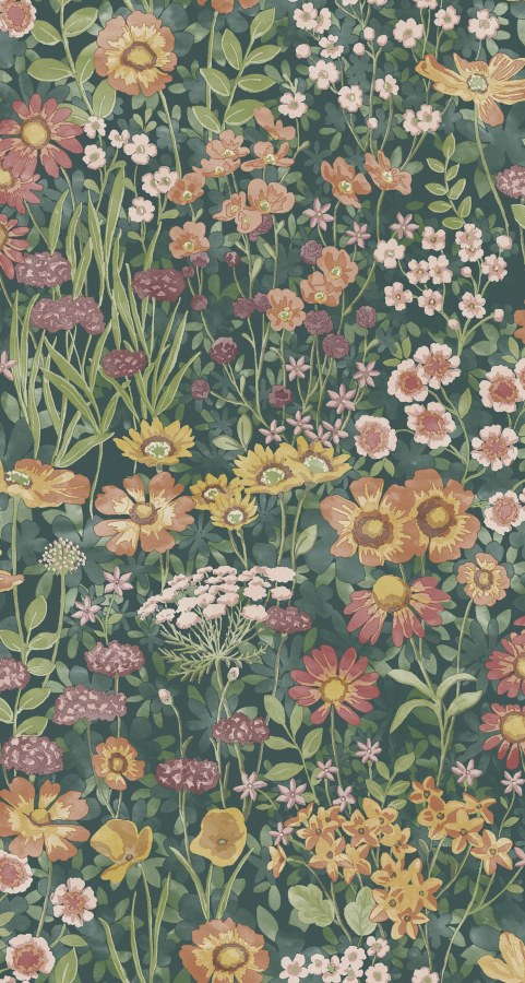 Zelená vliesová květinová tapeta na zeď, 120631, Retreat, Graham&Brown Premium - Vliesové tapety