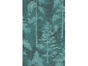 Modro-zelená vliesová tapeta na zeď, les, stromy, 121428, New Eden, Graham&Brown Premium