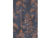 Modro-hnědá vliesová tapeta na zeď, les, stromy, 121427, New Eden, Graham&Brown Premium